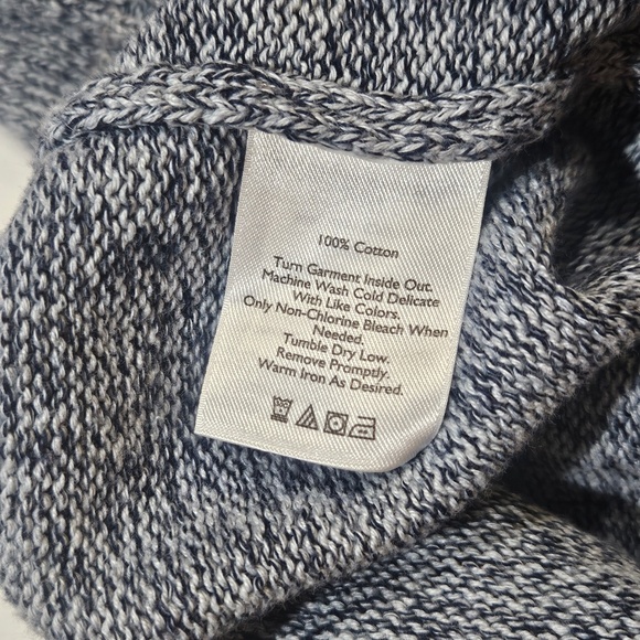 Eddie Bauer Sweater Mens Large Blue Marbled Cotton Crewneck Pullover Knit Casual - Picture 6 of 6